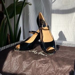 Cole Haan - Patent Leather Peep Toe Pump